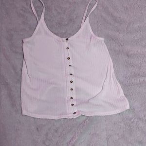 soft white button up tank